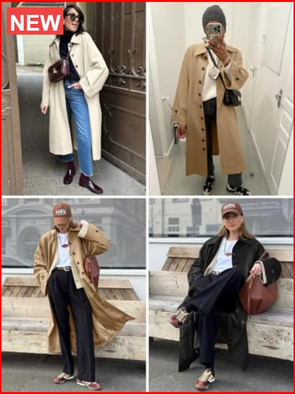 Womens Long Trench Coat Single Breasted Oversized Windproof Classic Lapel Fall - Picture 4 of 7